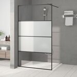 VIDAXL Paroi de douche Noir 115x195 cm Verre ESG demi-depoli