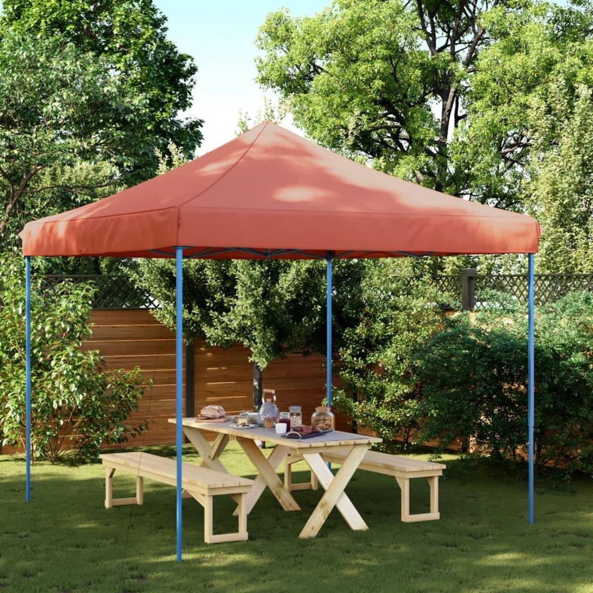 VIDAXL Tente reception pliable escamotable terre cuite 292x292x315 cm
