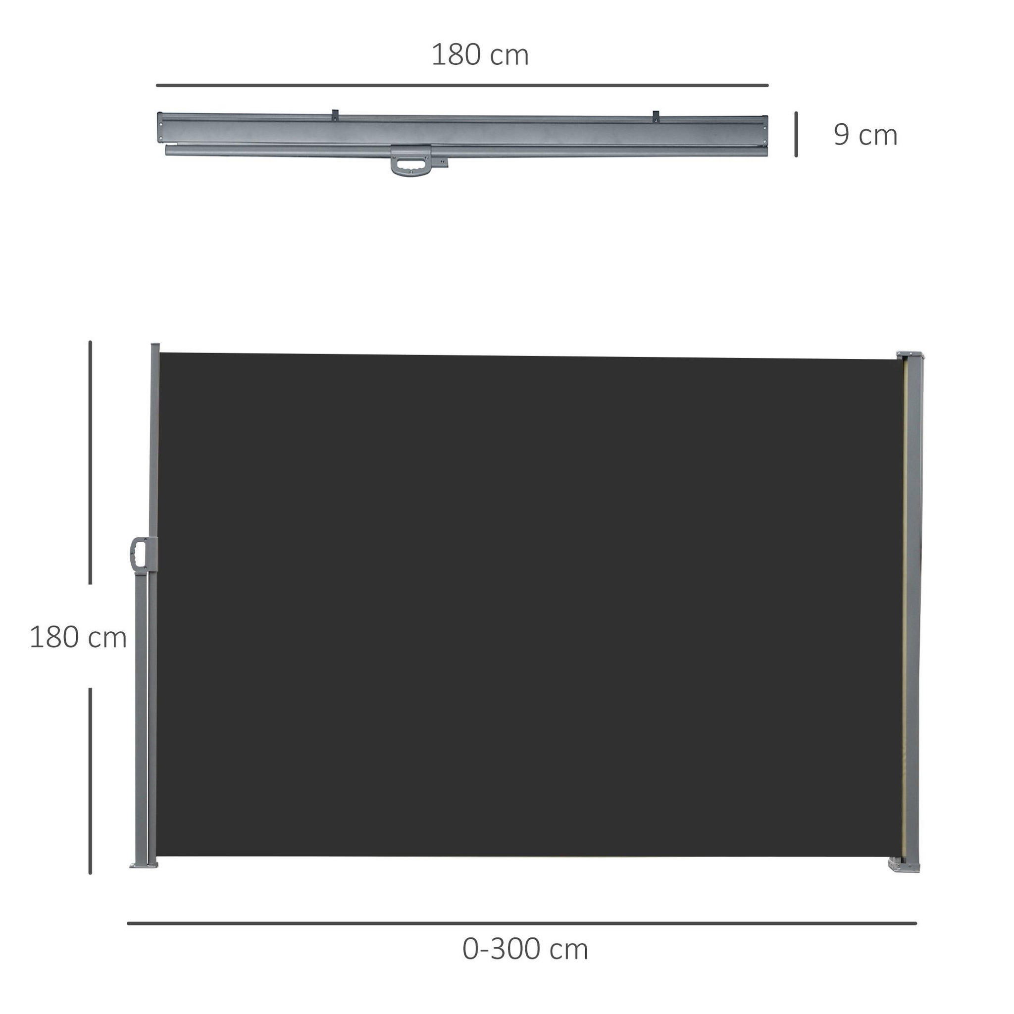 Voir la diapositive 3 : OUTSUNNY Double store latéral brise-vue paravent rétractable dim. 6L x 1,60H m polyester anti-UV haute densité