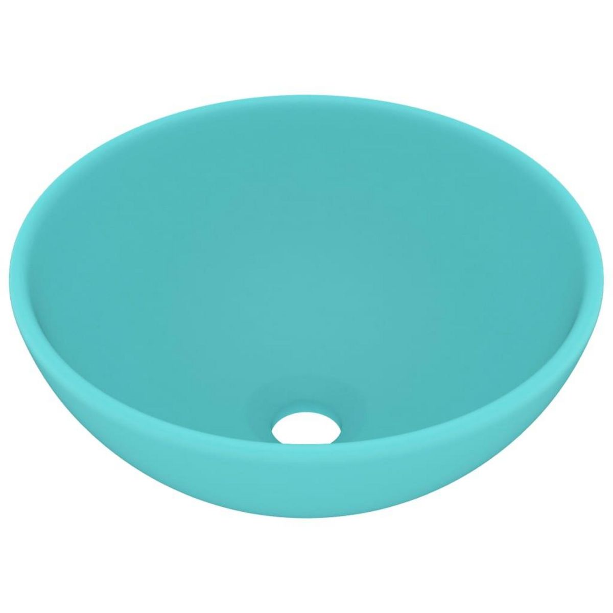 VIDAXL Lavabo rond de salle de bain Vert clair mat 32,5x14cm Ceramique