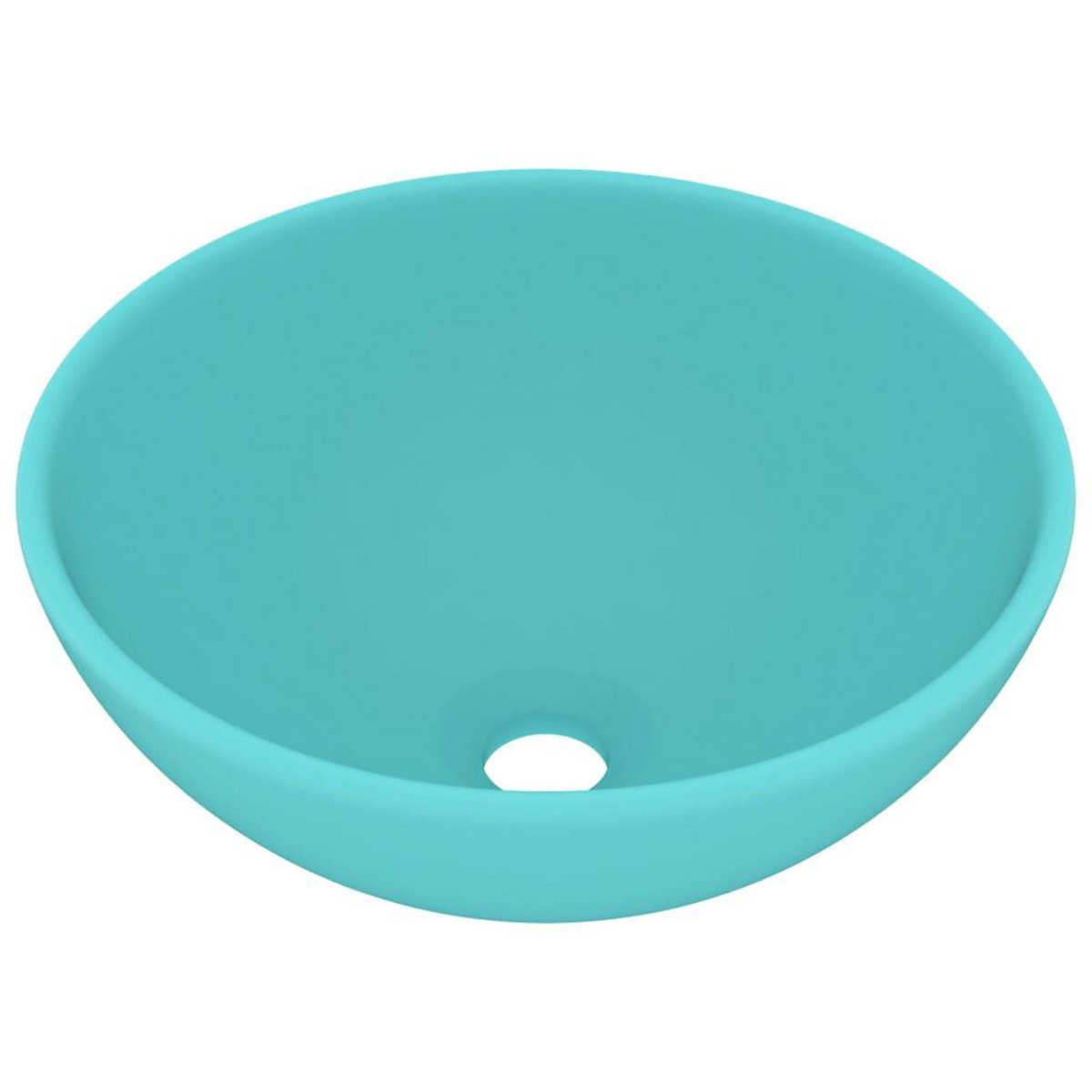 VIDAXL Lavabo rond de salle de bain Vert clair mat 32,5x14cm Ceramique