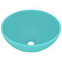 Voir la diapositive 2 : VIDAXL Lavabo rond de salle de bain Vert clair mat 32,5x14cm Ceramique