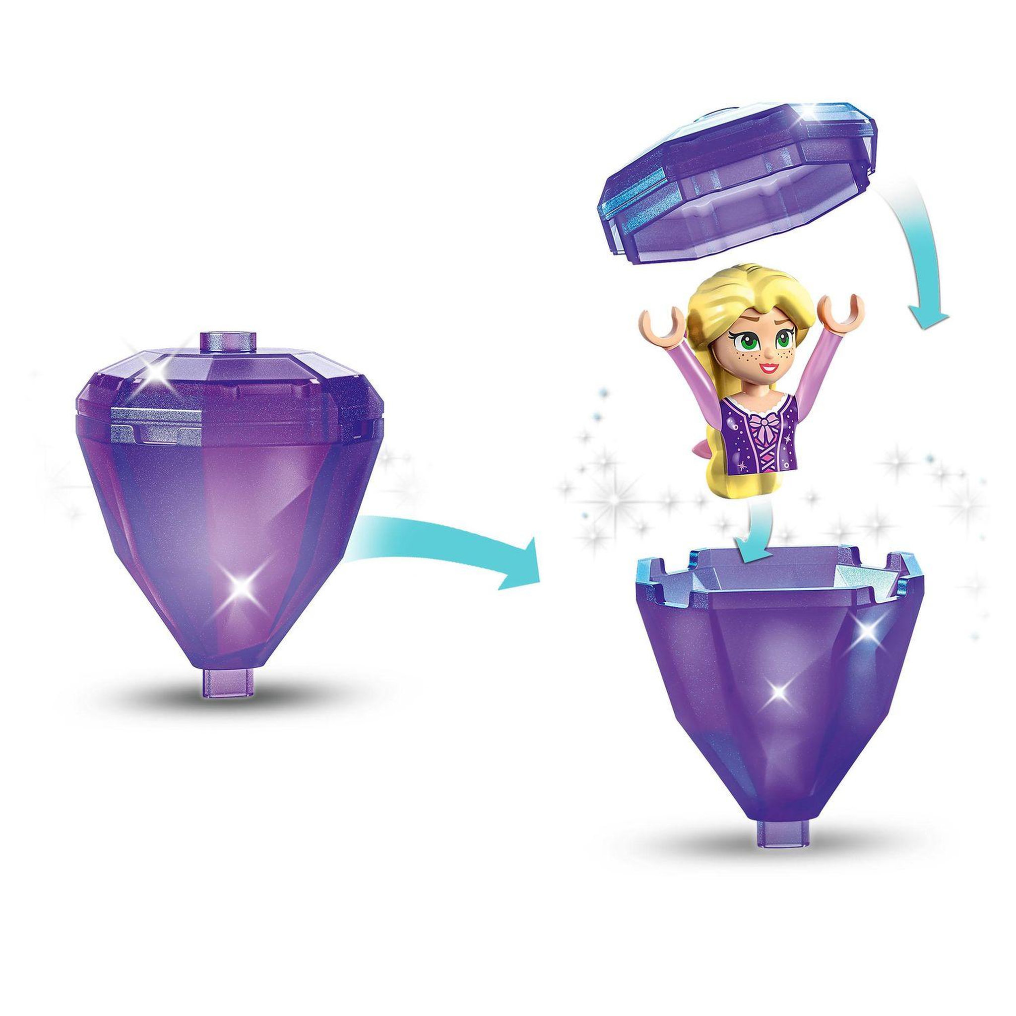 Voir la diapositive 6 : LEGO Disney Princess 43214 Raiponce tourbillonnante , Jouet de Construction avec Mini-Poupée Robe Diamant et Figurine Pascal le Caméléon