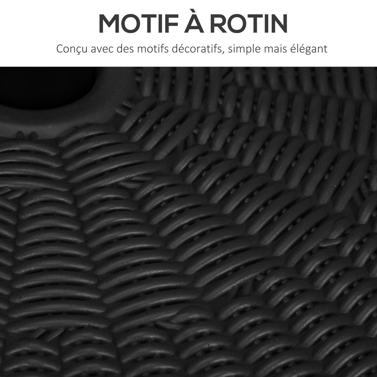 OUTSUNNY Pied de parasol rond base de lestage Ø 51 x 36 cm HDPE aspect résine noir