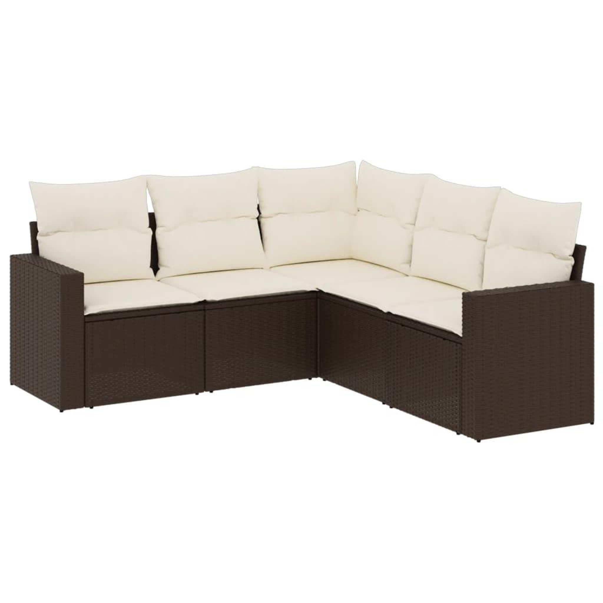 Voir la diapositive 2 : VIDAXL Salon de jardin avec coussins 5 pcs marron resine tressee
