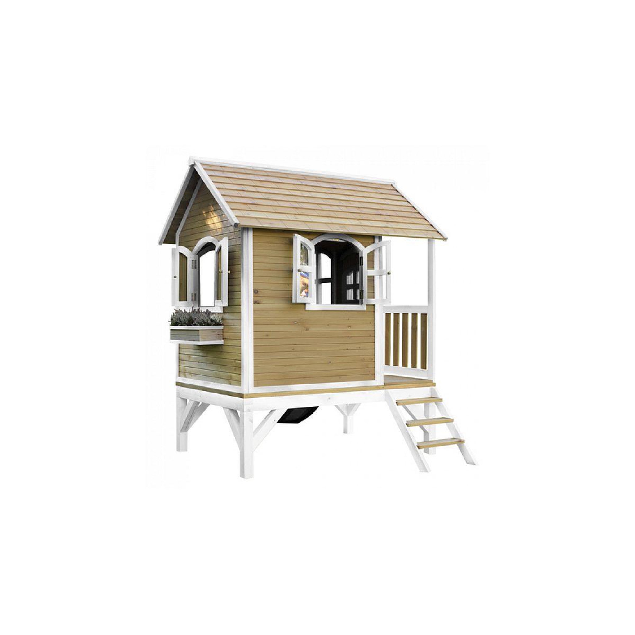 Voir la diapositive 4 : Axi House Axi classic tom maisonnette marron blanc toboggan gris
