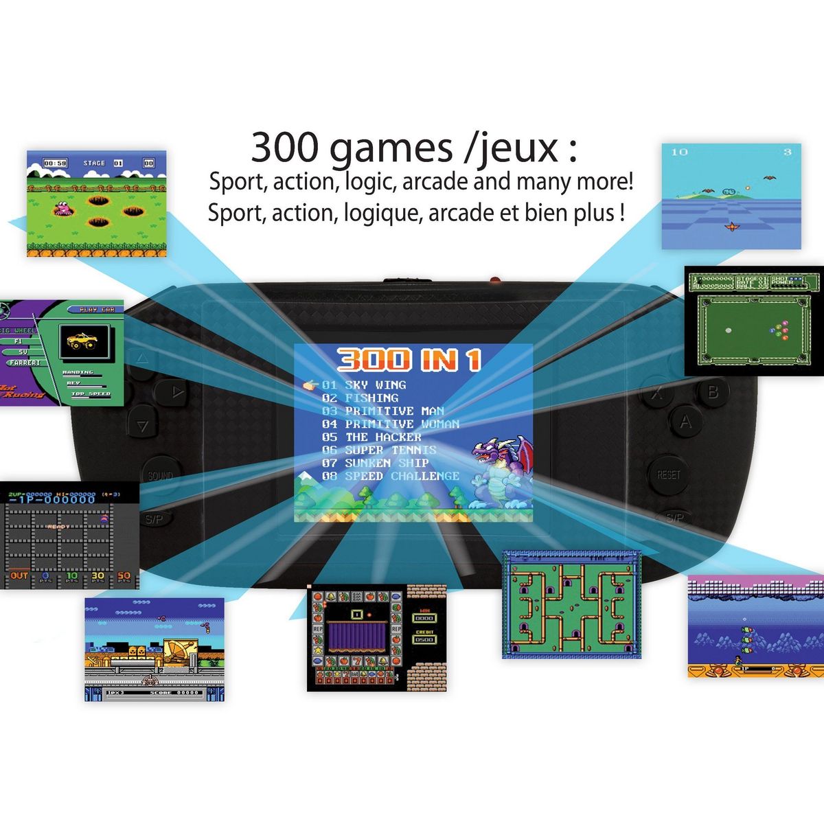 Lexibook Console portable Compact Power Cyber Arcade - écran 2.8'' 300 jeux