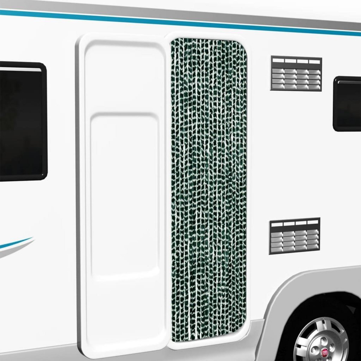 VIDAXL Moustiquaire Vert et blanc 56x185 cm Chenille