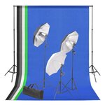 VIDAXL Kit de studio photo avec toile de fond et jeu d'eclairage