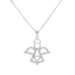 L'ATELIER D'AZUR Collier Argent 925/000 Rhodié - Ange Pavé de Zirconiums