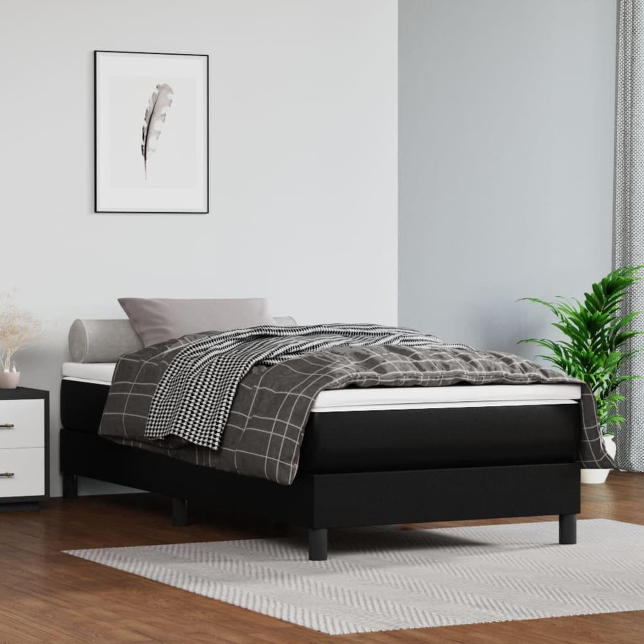 Voir la diapositive 2 : VIDAXL Cadre de lit sans matelas noir 90x190 cm similicuir