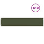 Voir la diapositive 2 : VIDAXL Bordures pelouse 10pcs vert olive 20x103cm acier lamine a froid