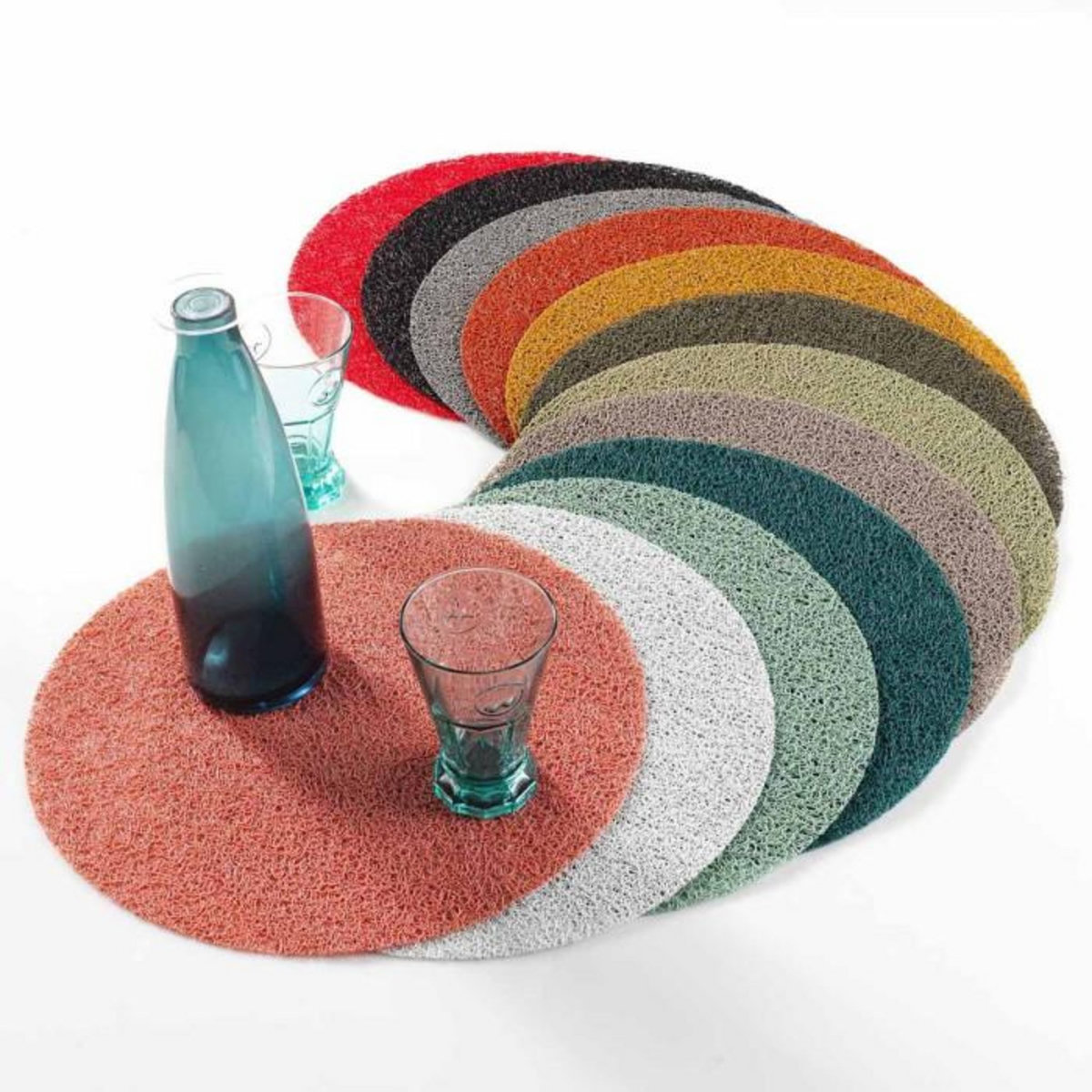 Paris Prix Set de Table Rond  Tortilla  38cm Émeraude