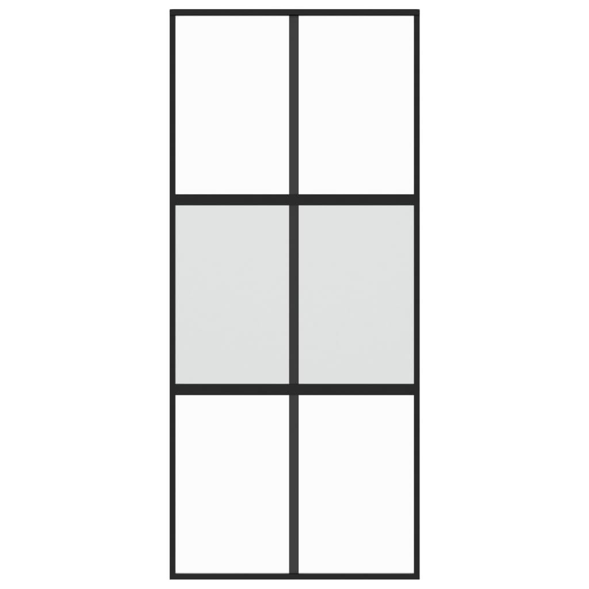 Voir la diapositive 4 : VIDAXL Porte coulissante noir 90x205 cm verre trempe aluminium