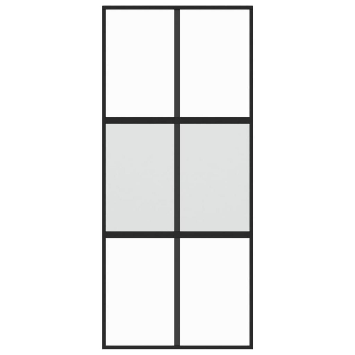 VIDAXL Porte coulissante noir 90x205 cm verre trempe aluminium