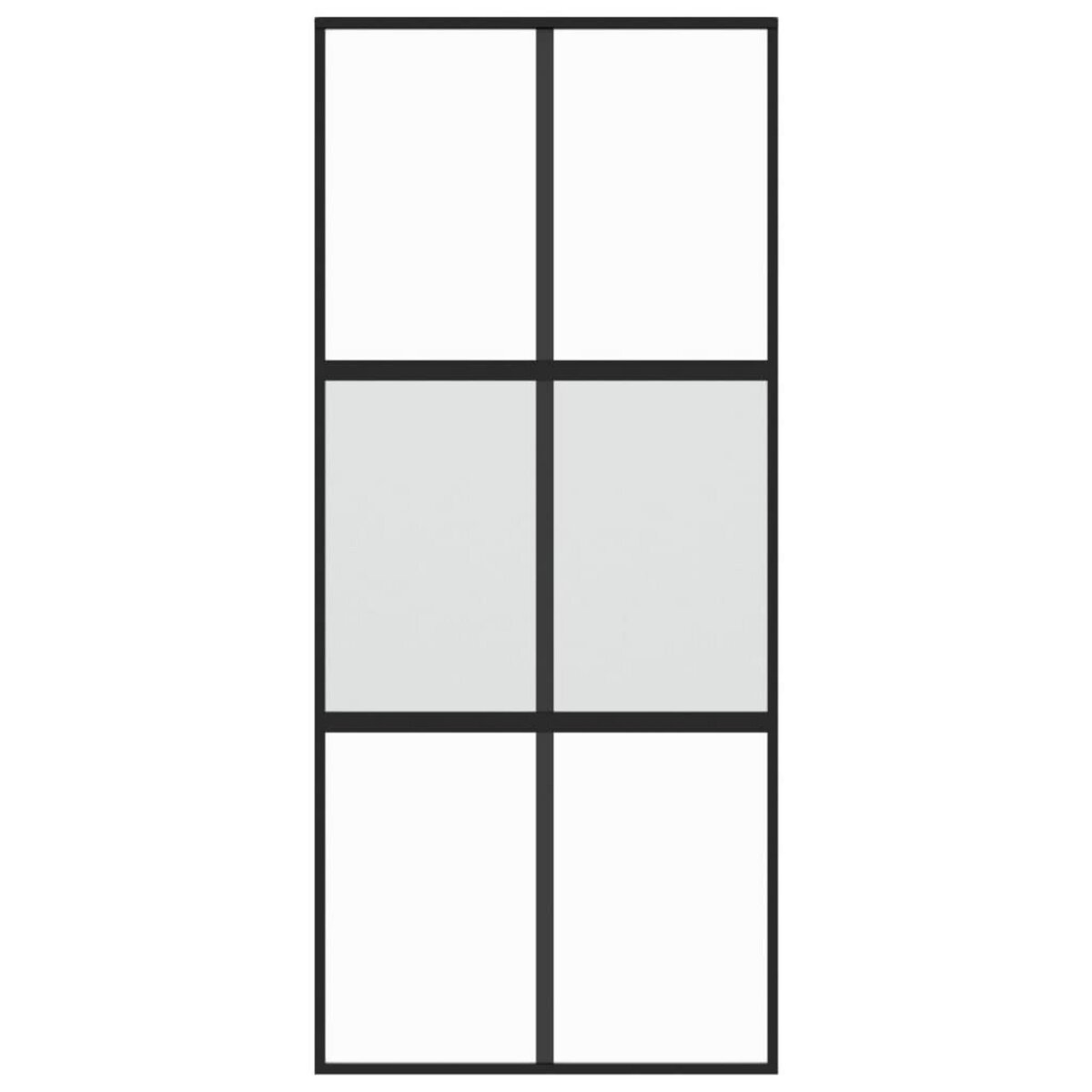 VIDAXL Porte coulissante noir 90x205 cm verre trempe aluminium