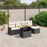 VIDAXL Salon de jardin 6 pcs avec coussins noir resine tressee