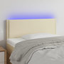 Voir la diapositive 1 : VIDAXL Tete de lit a LED Creme 100x5x78/88 cm Similicuir