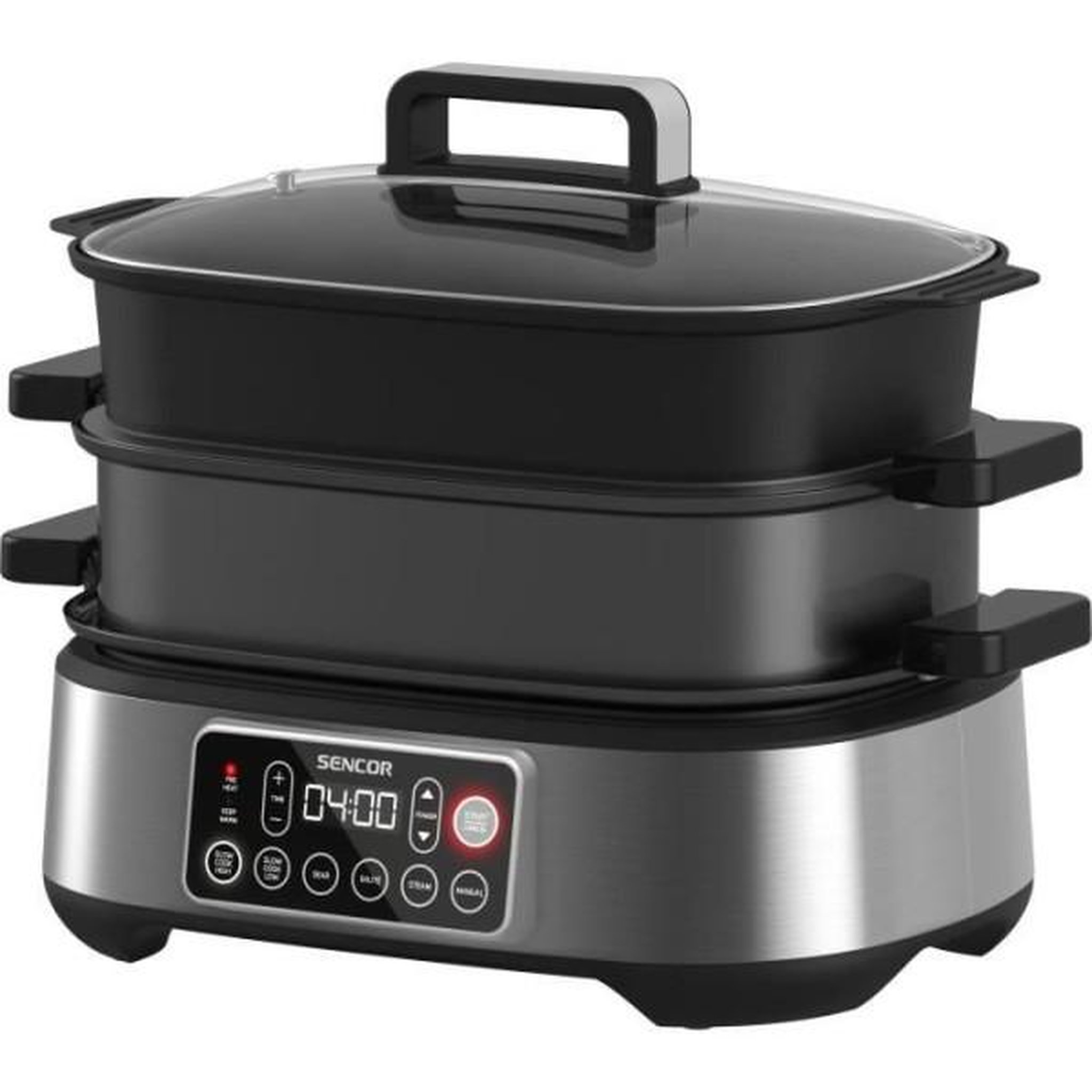 Voir la diapositive 3 : MARKET24 Mijoteuse et grill multifonction - SENCOR - SPR 6300BK - 6 L - Noir