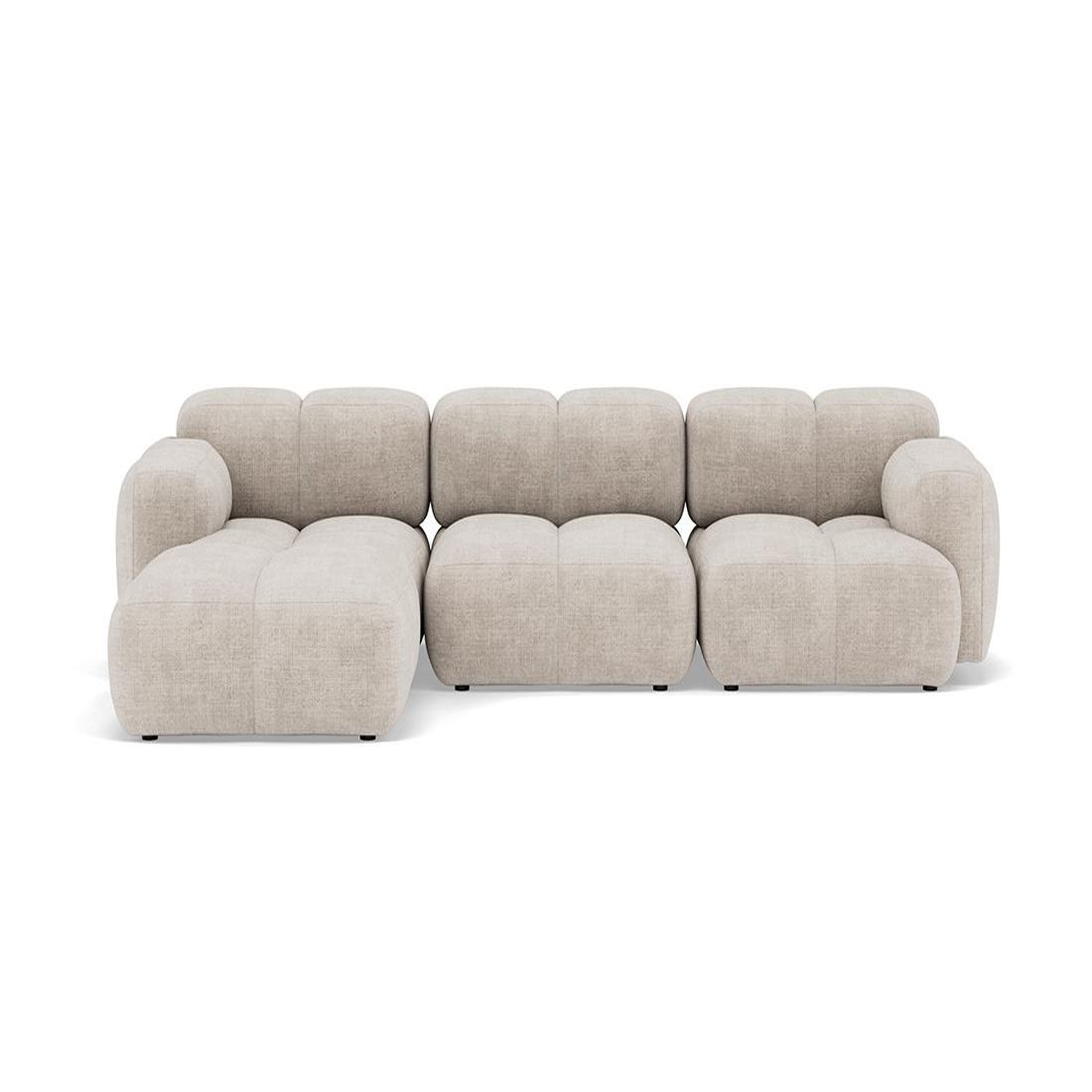 BEST MOBILIER Grace - canapé modulable d'angle réversible 4 places en velours texturé. Coloris disponibles : Vert, Bleu, Orange, Beige, Violet