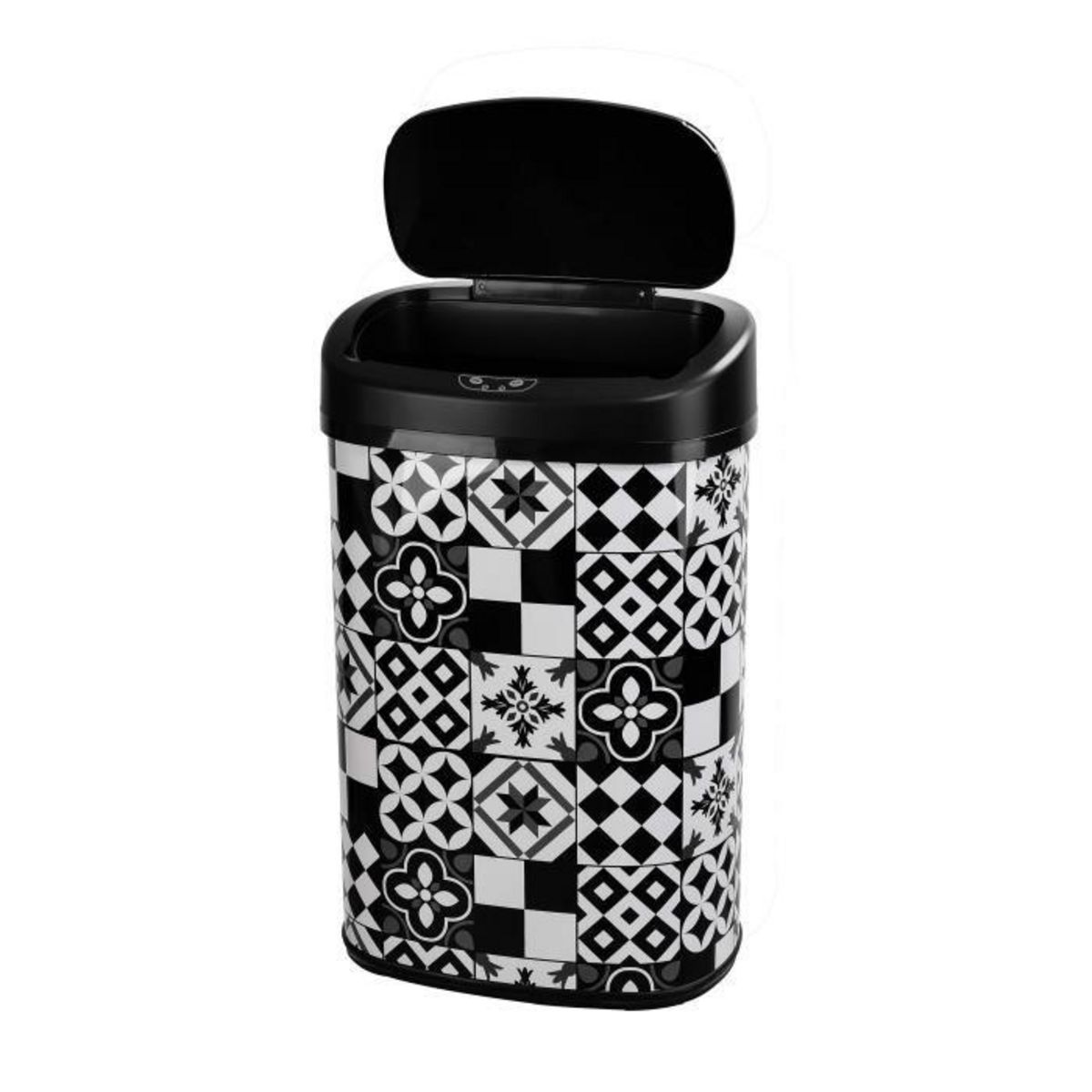 Kitchen move Poubelle automatique 58l inox motif carreau de ciment - bat-58ls06a tile black ss