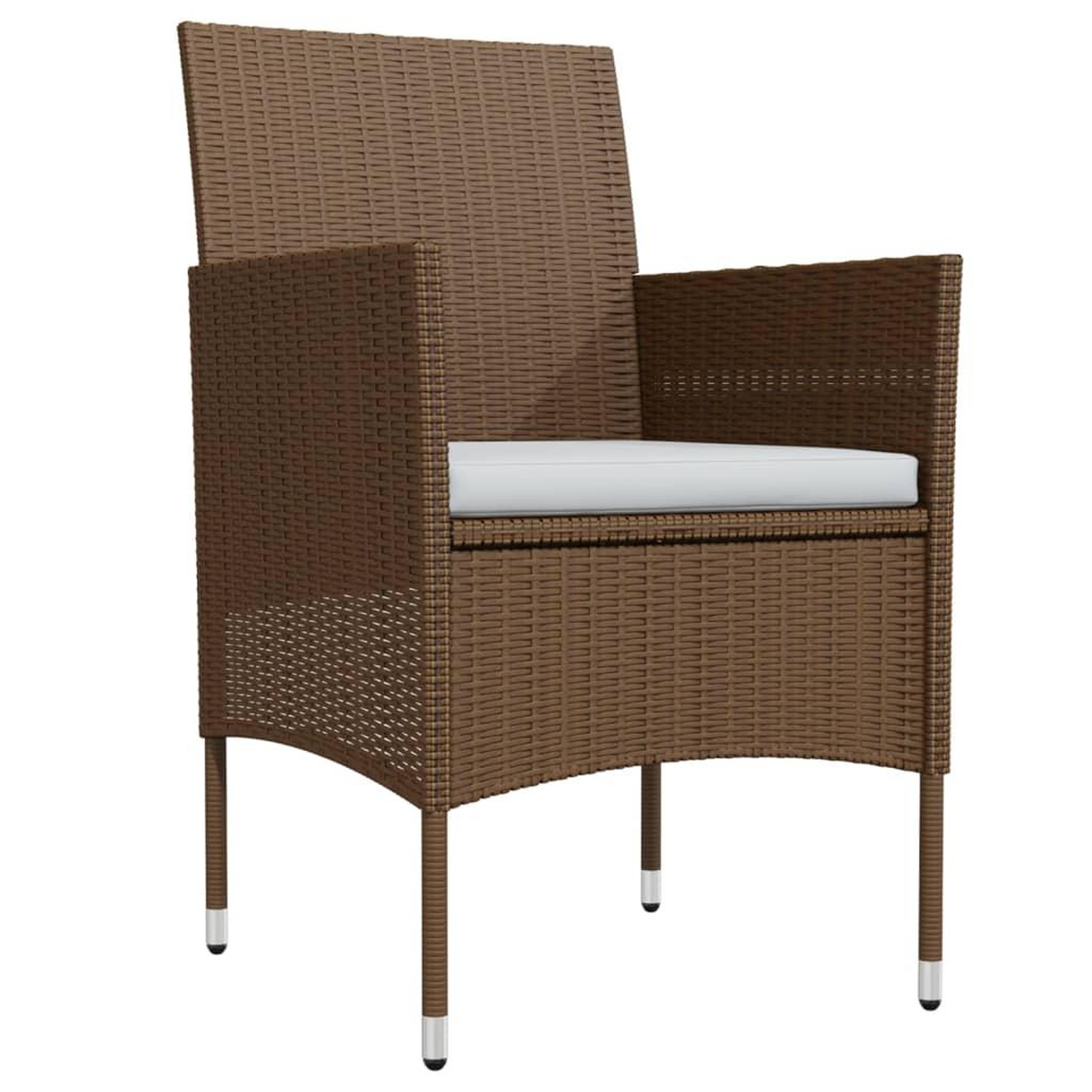 Voir la diapositive 3 : VIDAXL Ensemble a manger de jardin coussins 5 pcs Marron/noir