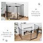 Voir la diapositive 6 : PAWHUT Barrière de sécurité parc enclos chien modulable pliable porte verrouillable intégrée 5 panneaux en métal 300L max. x 74,5H cm métal PP noir