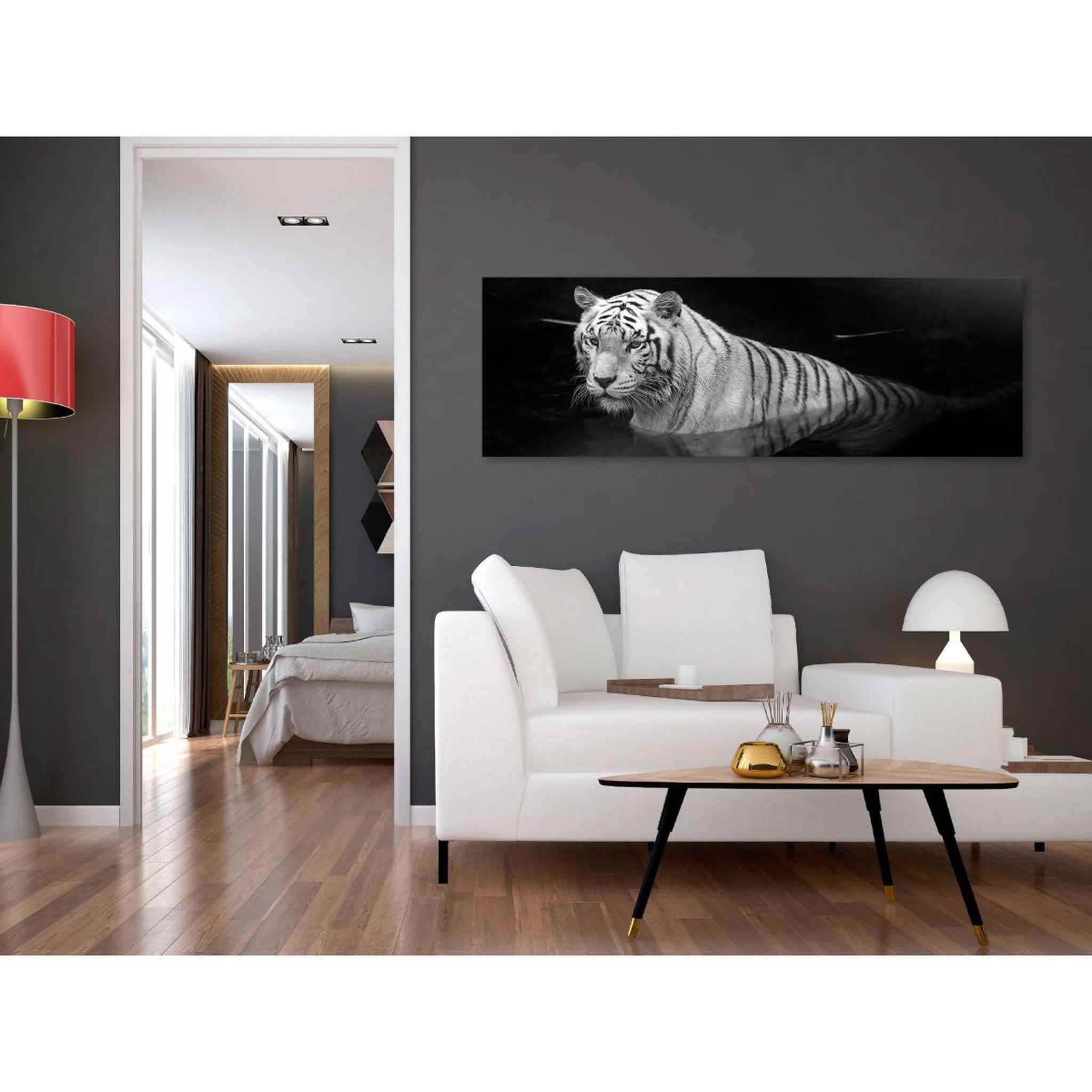Voir la diapositive 2 : Paris Prix Tableau  Shining Tiger Black & White Narrow