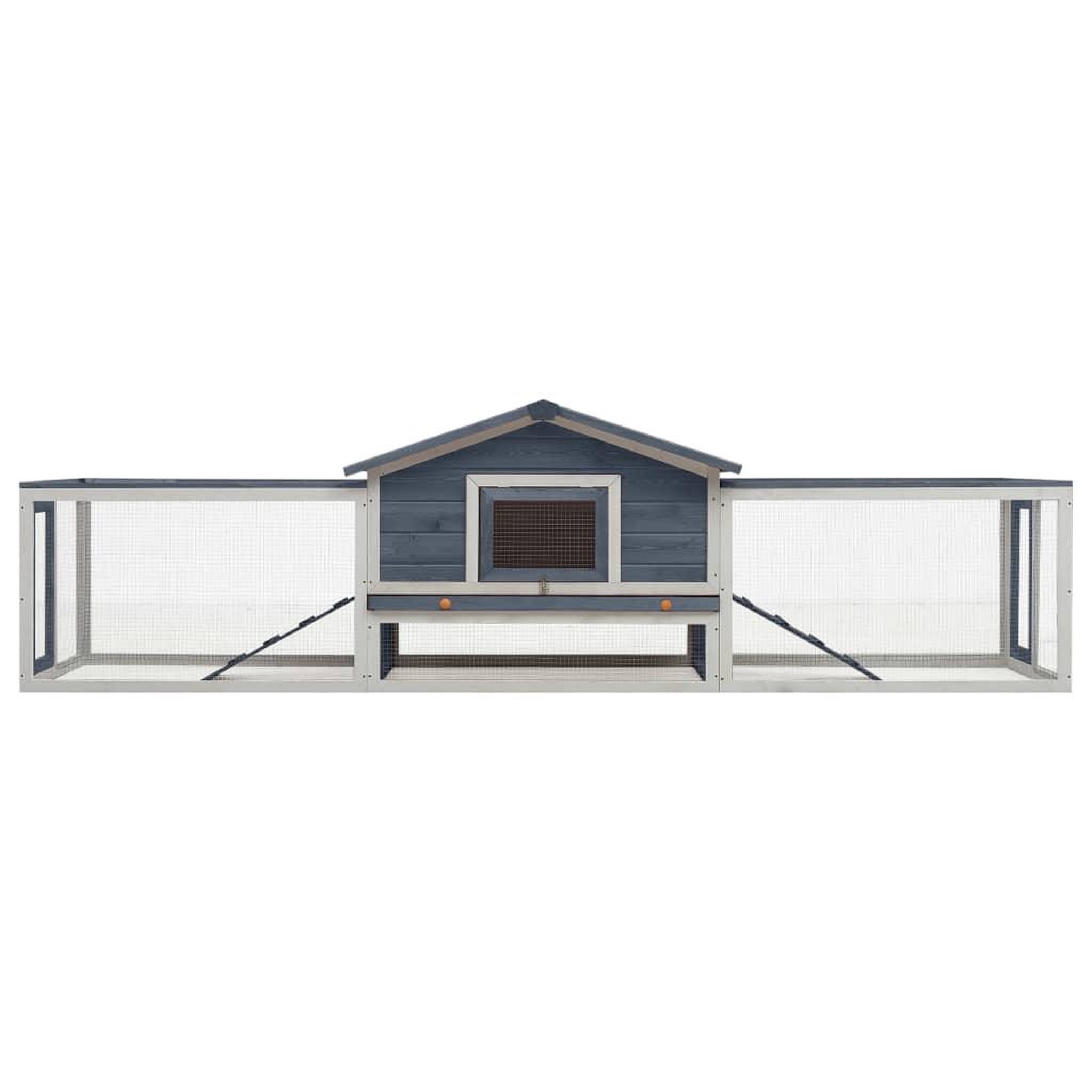 Voir la diapositive 3 : VIDAXL Clapier Gris 310x70x87 cm Pin massif et sapin