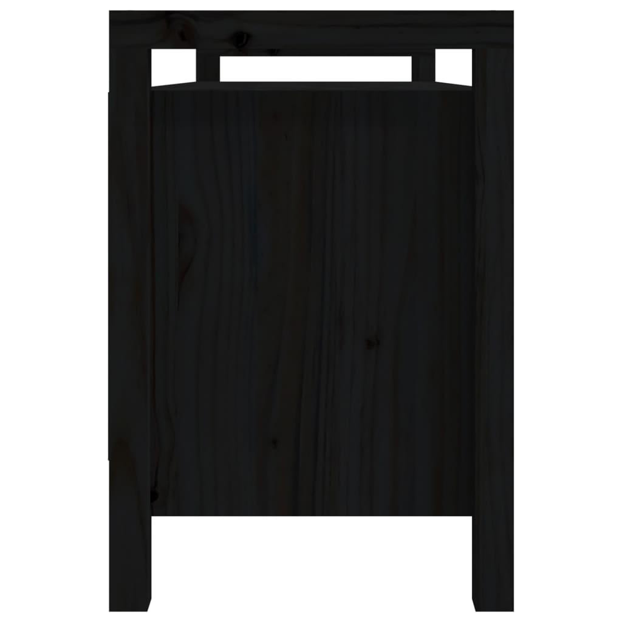 Voir la diapositive 4 : VIDAXL Banc d'entree Noir 110x40x60 cm Bois de pin massif