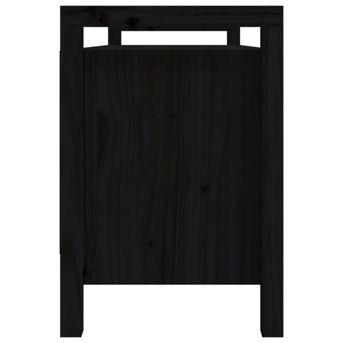 VIDAXL Banc d'entree Noir 110x40x60 cm Bois de pin massif