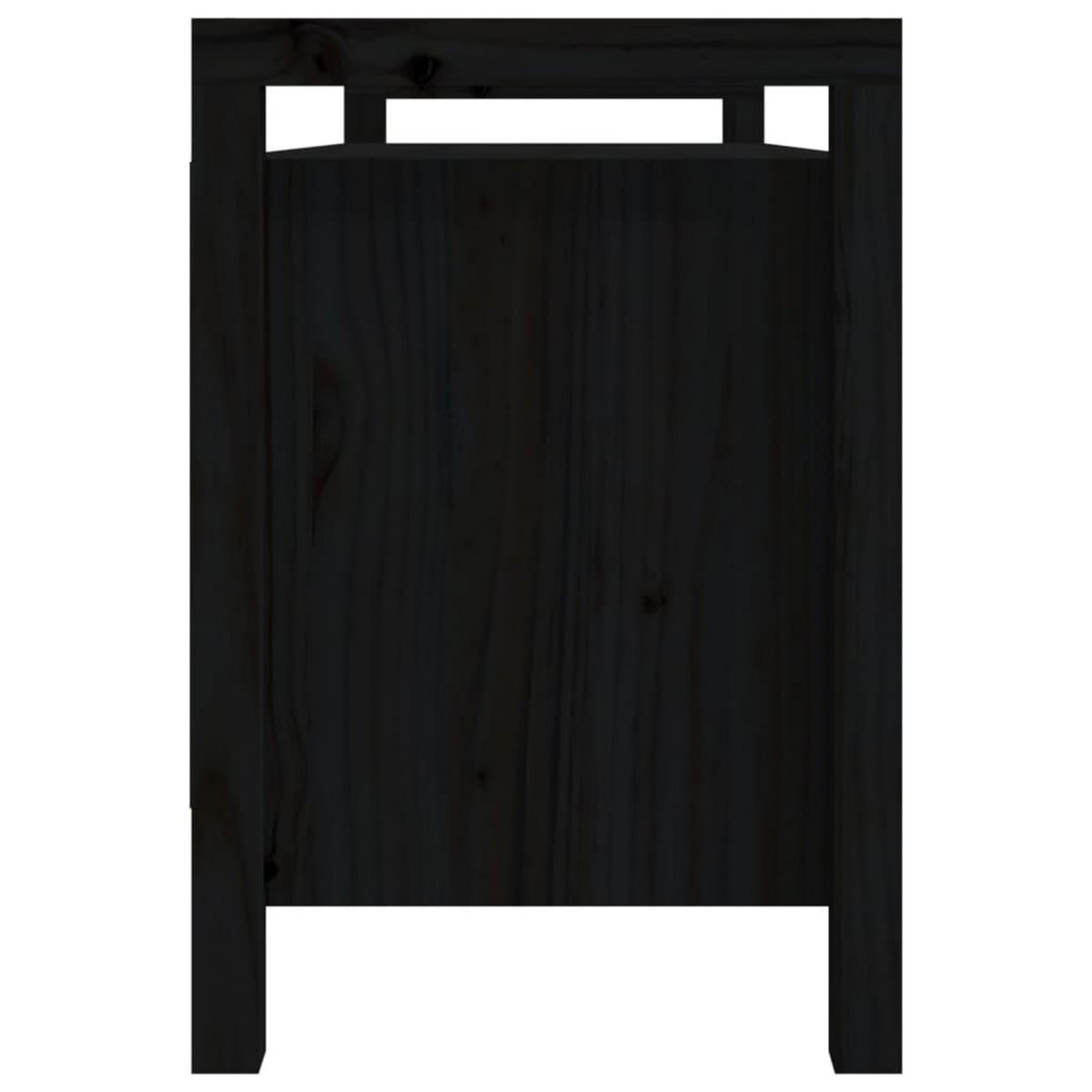 VIDAXL Banc d'entree Noir 110x40x60 cm Bois de pin massif