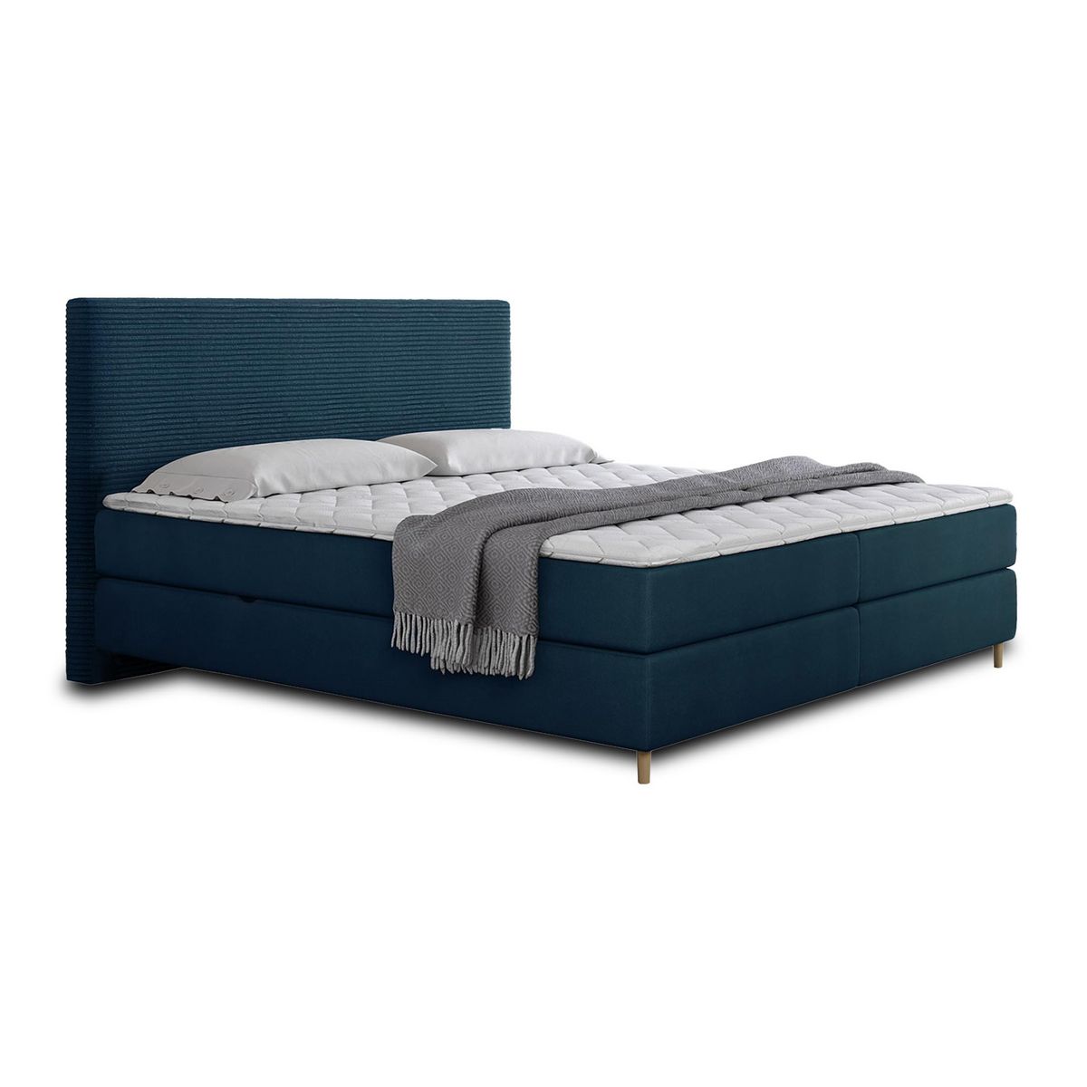 BEST MOBILIER Rafaela - lit boxspring - 180x200 - coffres et surmatelas inclus - en velours