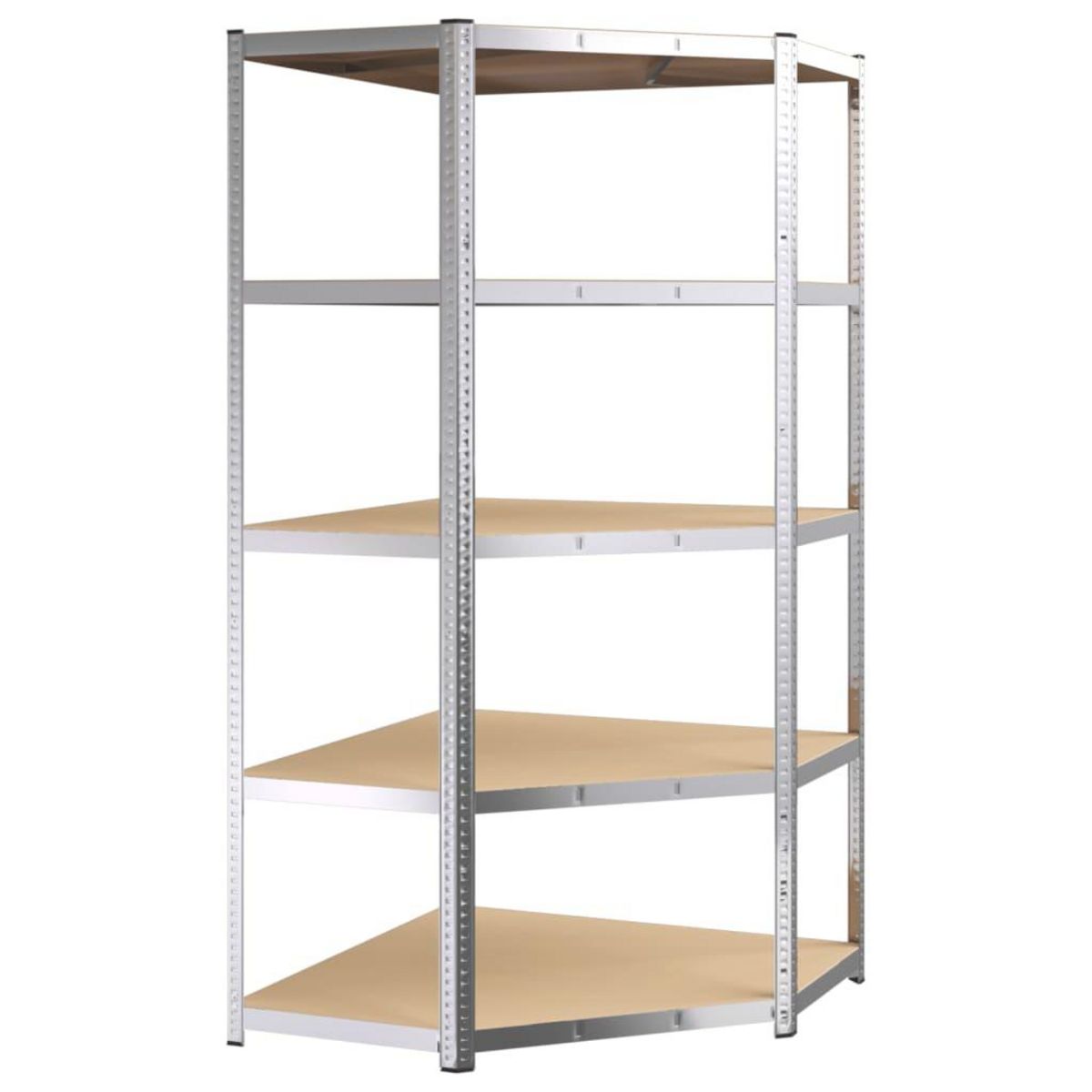 VIDAXL Etagere d'angle 5 niveaux Argente Acier et bois d'ingenierie