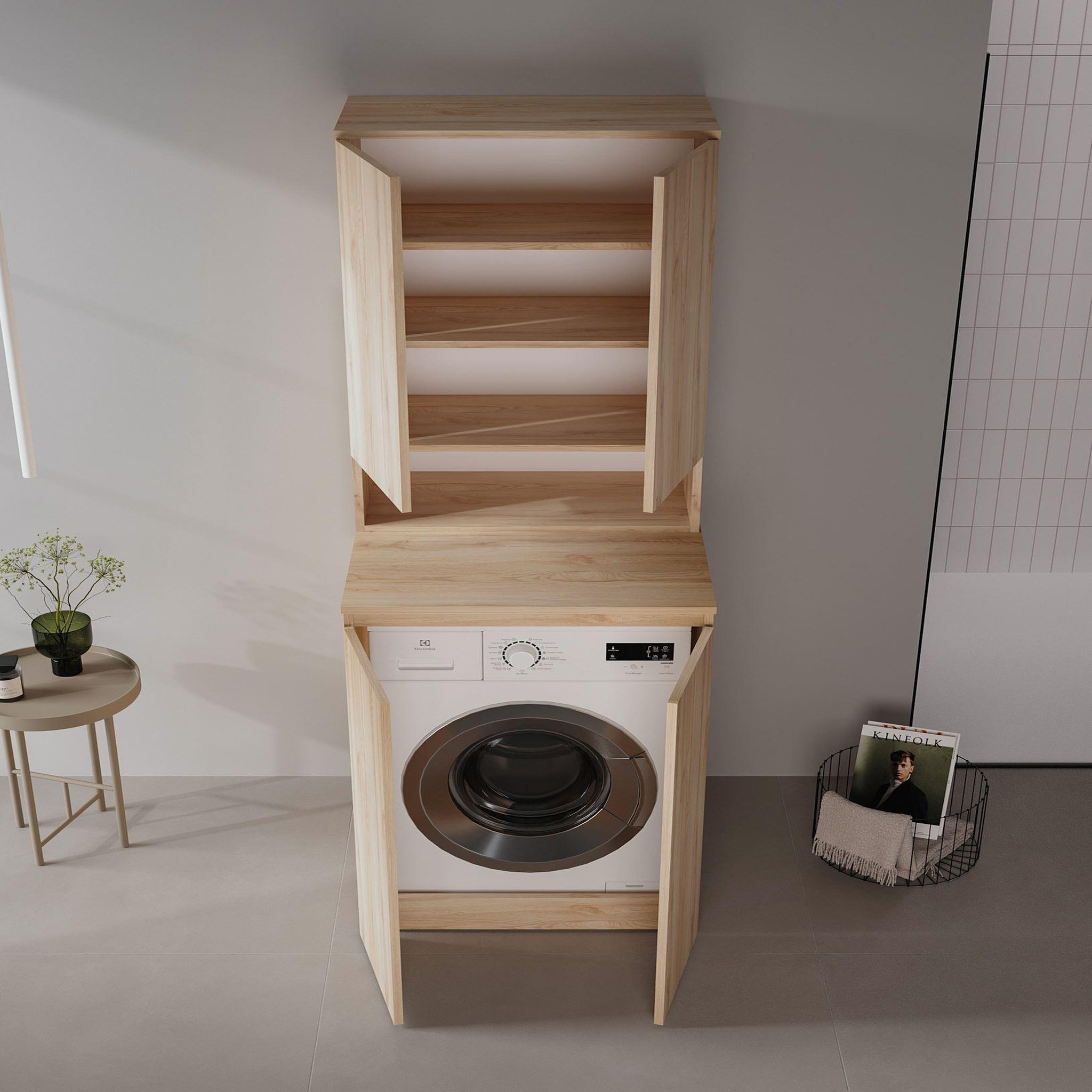 Voir la diapositive 3 : Habitat et Jardin Armoire de Salle de Bain  Bosco Lume 70  - 70 x 36 x 100 cm - Oak