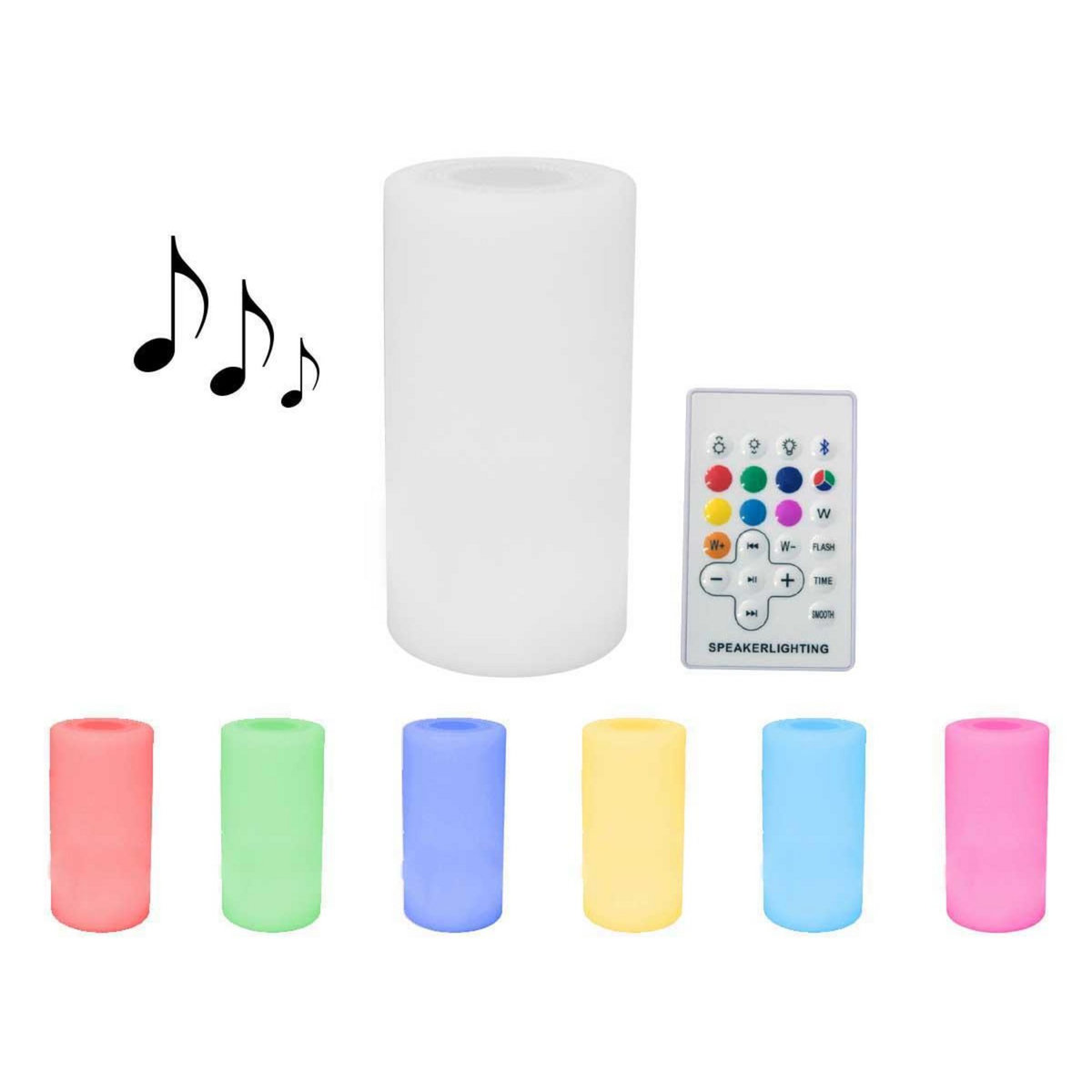 Habitat et Jardin Eclairage LED sonore Bluetooth de jardin  Rosa 1  - Ø14 x H27 cm