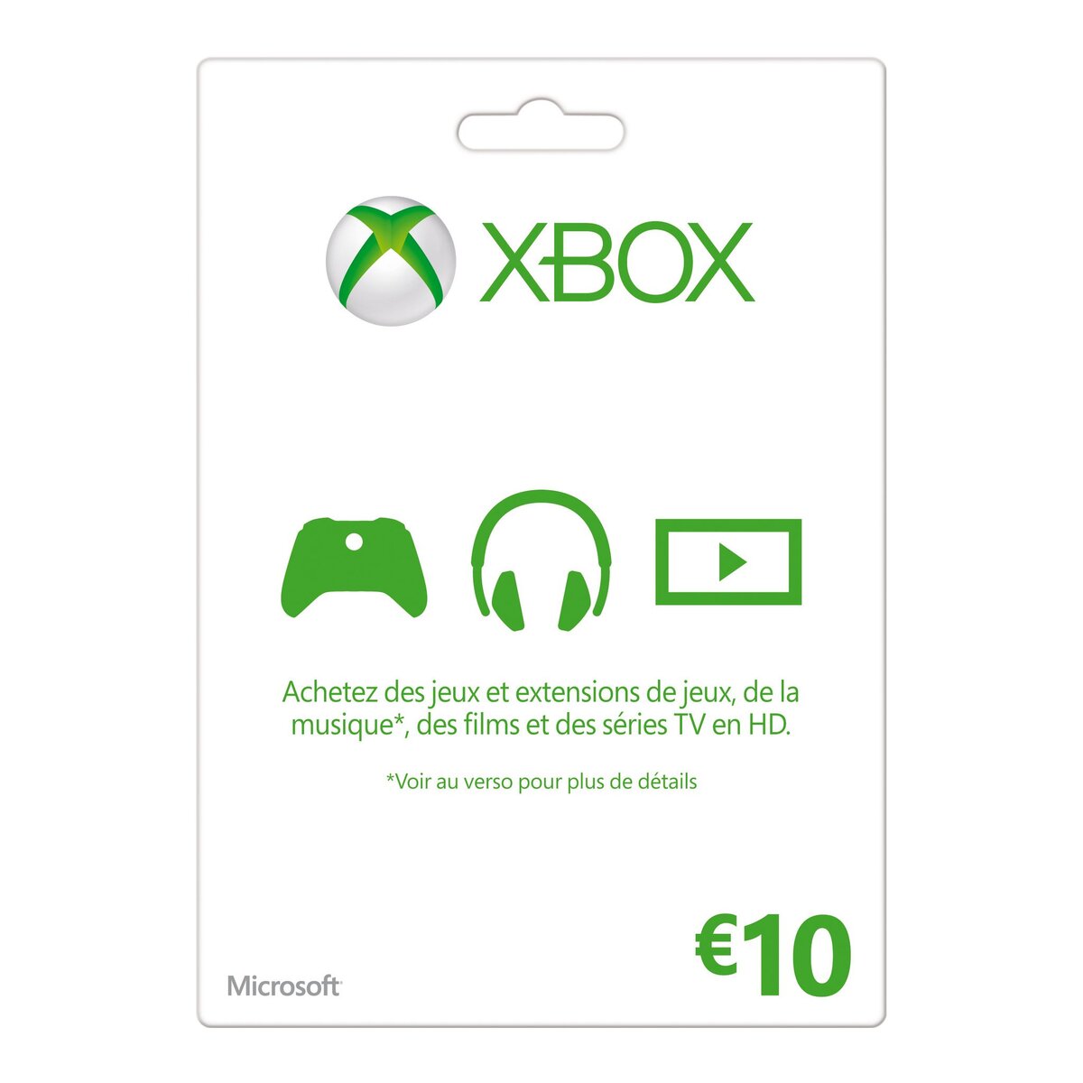 Carte Xbox Live 10 Euros