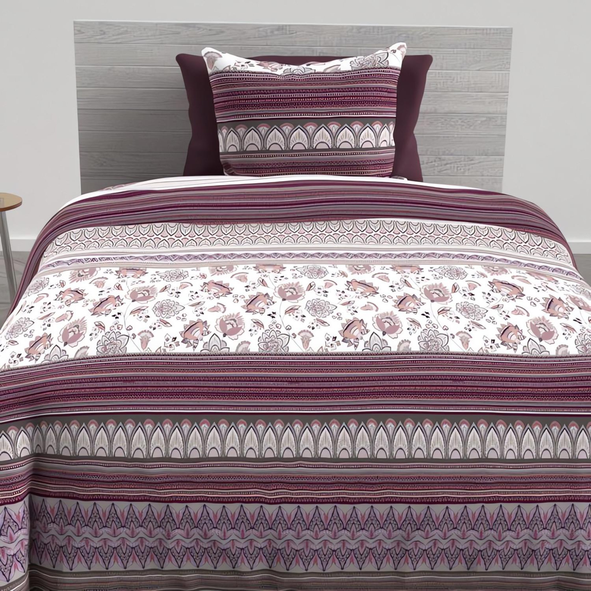 Voir la diapositive 4 : SOLEIL D'OCRE Parure housse de couette en coton 57 fils/cm2 JAIPUR, par Soleil d'Ocre