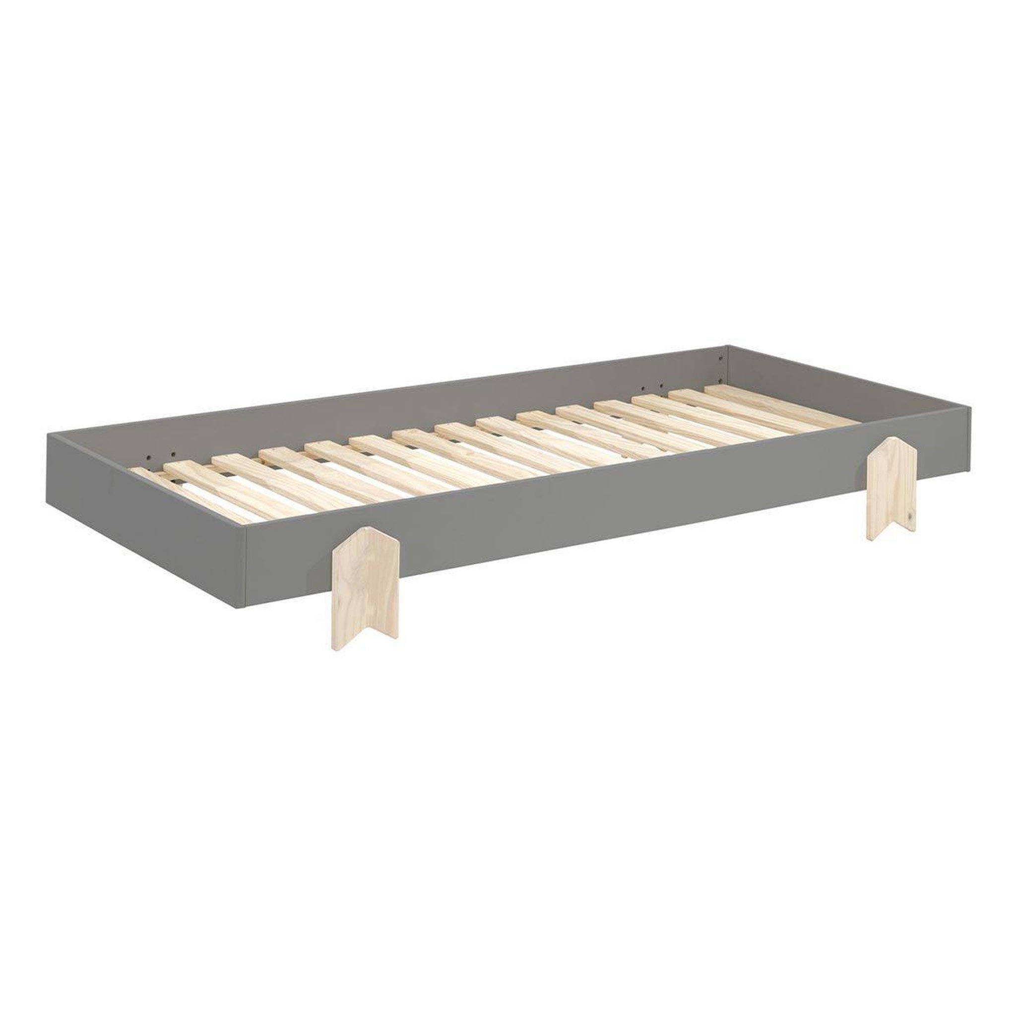 Voir la diapositive 2 : Paris Prix Lit enfant en bois  modulo arrow ii  90x200cm gris