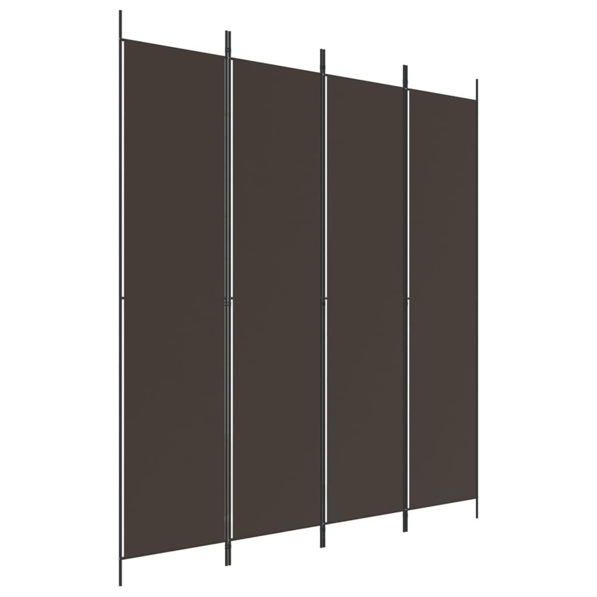 Voir la diapositive 2 : VIDAXL Cloison de separation 4 panneaux Marron 200x220 cm Tissu