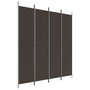 Voir la diapositive 2 : VIDAXL Cloison de separation 4 panneaux Marron 200x220 cm Tissu