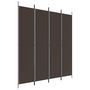 Voir la diapositive 2 : VIDAXL Cloison de separation 4 panneaux Marron 200x220 cm Tissu