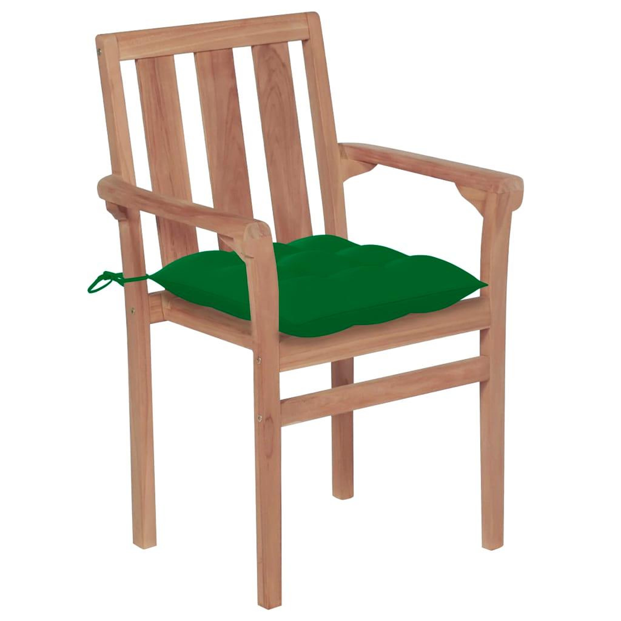 Voir la diapositive 2 : VIDAXL Chaises de jardin empilables avec coussins lot de 4 Teck solide
