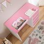 Voir la diapositive 5 : IDIMEX Bureau enfant EMMA, en pin massif, 4 tiroirs et plateau inclinable