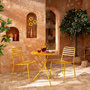 Voir la diapositive 5 : Paris Prix Table de Jardin en Métal  Tripod  72cm Ocre