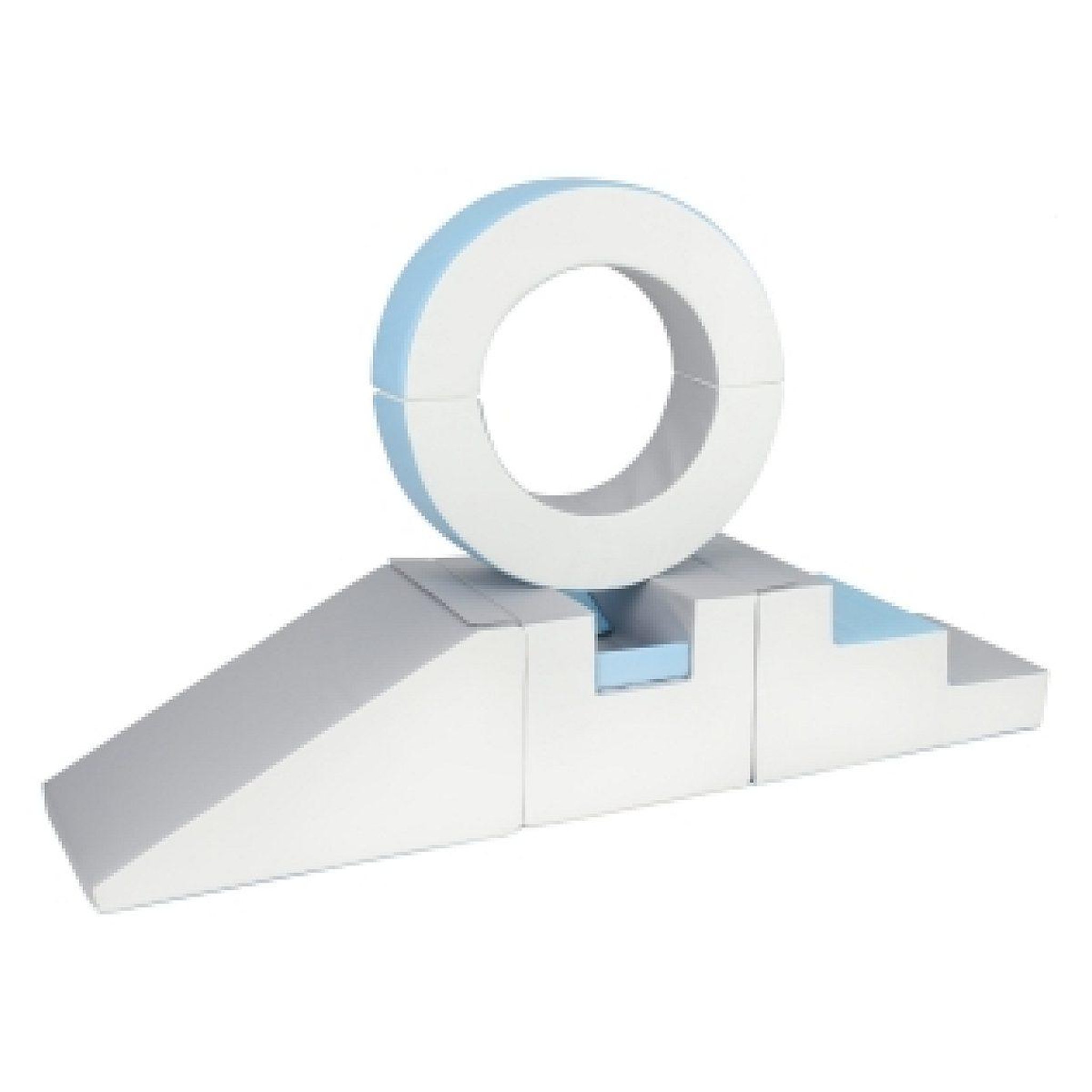 VELINDA Ensemble de 7 blocs avec cerceau gris bleu
