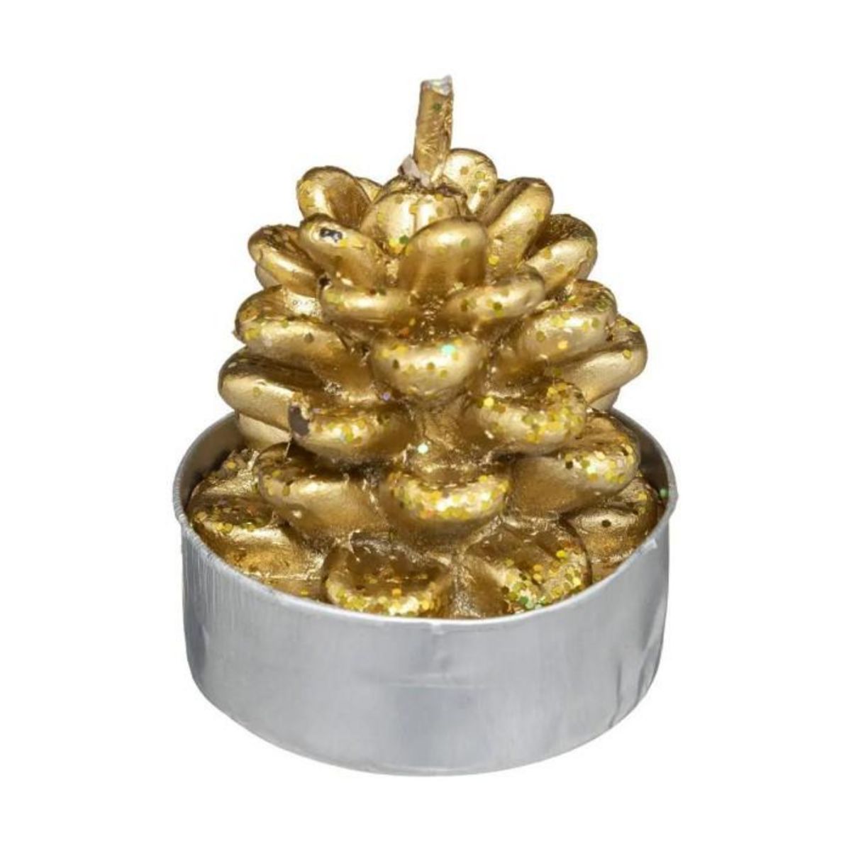 ATMOSPHERA Lot de 6 Bougies Déco  Marron Glacé  140g Or