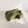 Voir la diapositive 6 : BEST MOBILIER Jonas - canapé d'angle réversible 4 places convertible avec coffre en tissu texturé