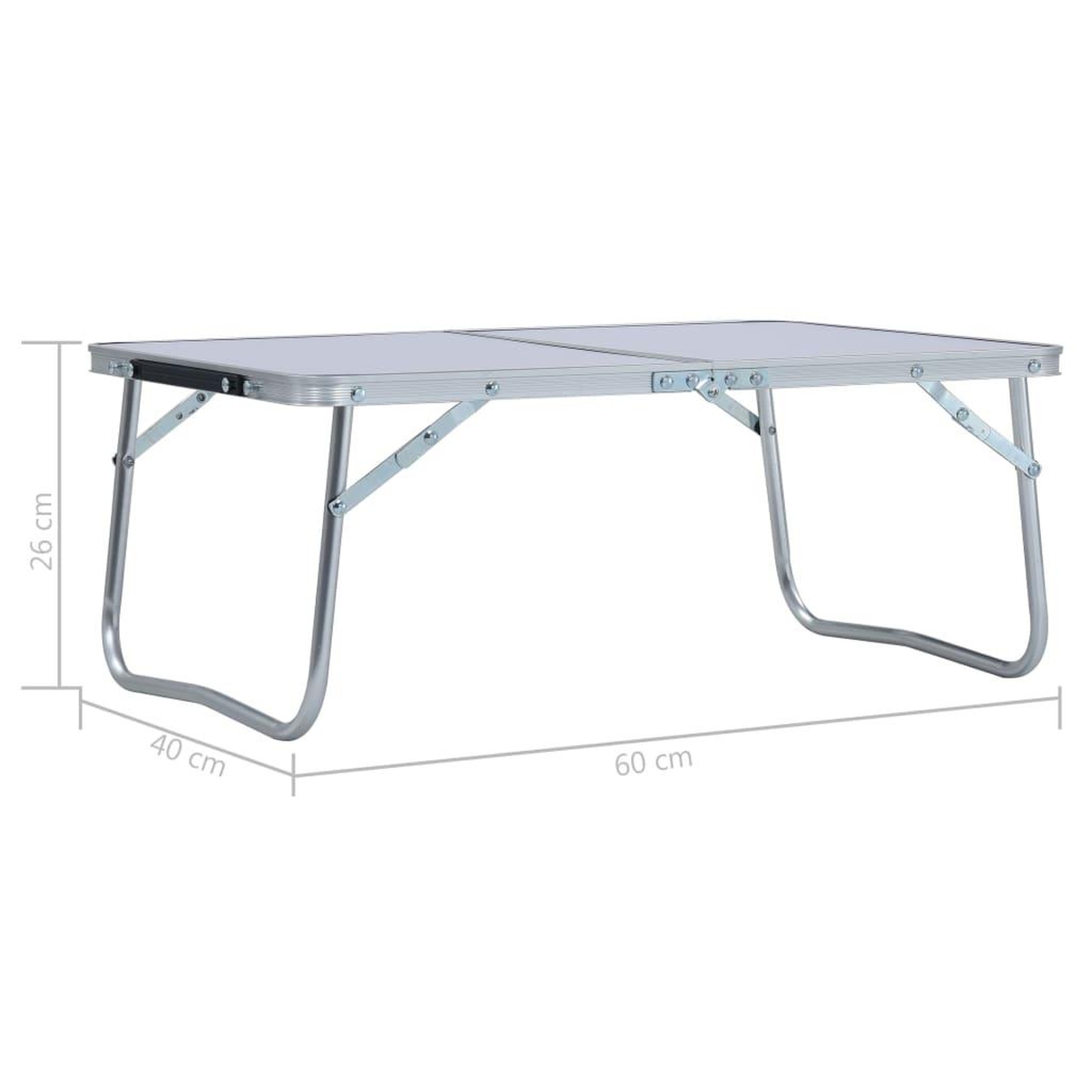 Voir la diapositive 6 : VIDAXL Table pliable de camping Blanc Aluminium 60x40 cm