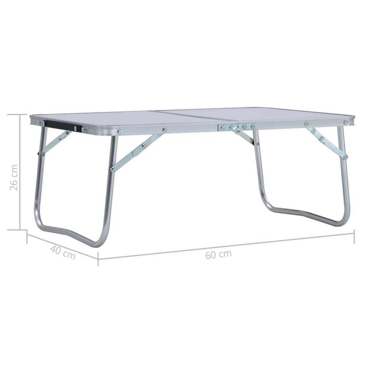 VIDAXL Table pliable de camping Blanc Aluminium 60x40 cm